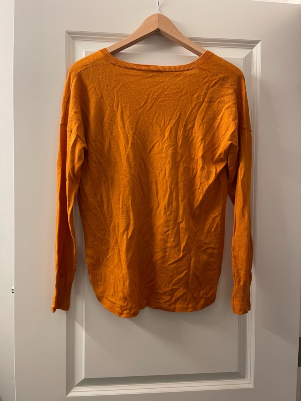 Madewell lightweight wool blend Orange Scoop Neck Sweater - Picture 2 of 5